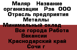 Маляр › Название организации ­ Рза, ООО › Отрасль предприятия ­ Металлы › Минимальный оклад ­ 40 000 - Все города Работа » Вакансии   . Краснодарский край,Сочи г.